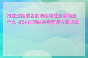 抢注过期域名的流程和注意事项是什么_抢注过期域名需要遵守哪些规则