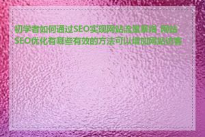 初学者如何通过SEO实现网站流量暴增_网站SEO优化有哪些有效的方法可以增加网站访客量