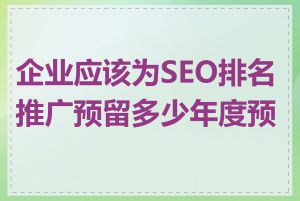 企业应该为SEO排名推广预留多少年度预算