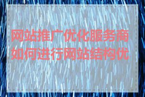网站推广优化服务商如何进行网站结构优化