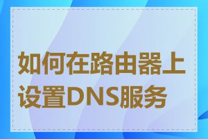 如何在路由器上设置DNS服务器