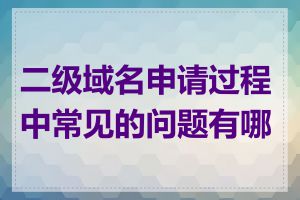 二级域名申请过程中常见的问题有哪些