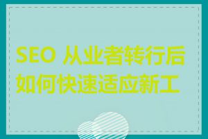 SEO 从业者转行后如何快速适应新工作