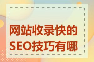 网站收录快的SEO技巧有哪些