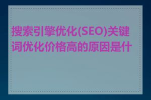 搜索引擎优化(SEO)关键词优化价格高的原因是什么
