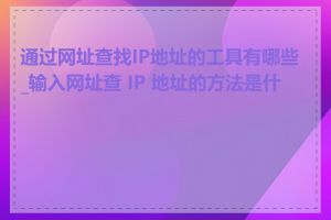 通过网址查找IP地址的工具有哪些_输入网址查 IP 地址的方法是什么