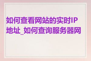 如何查看网站的实时IP地址_如何查询服务器网址