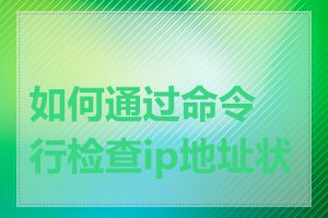 如何通过命令行检查ip地址状态