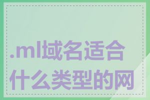 .ml域名适合什么类型的网站