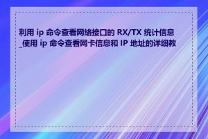 利用 ip 命令查看网络接口的 RX/TX 统计信息_使用 ip 命令查看网卡信息和 IP 地址的详细教程