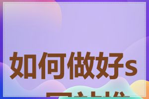 如何做好seo网站推广