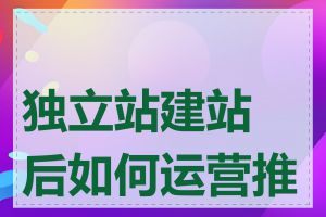 独立站建站后如何运营推广
