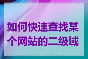 如何快速查找某个网站的二级域名