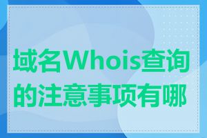 域名Whois查询的注意事项有哪些
