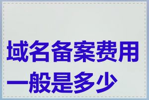 域名备案费用一般是多少钱