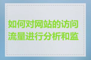 如何对网站的访问流量进行分析和监控