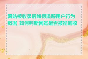 网站被收录后如何追踪用户行为数据_如何判断网站是否被彻底收录