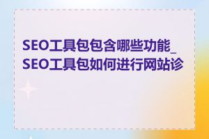 SEO工具包包含哪些功能_SEO工具包如何进行网站诊断