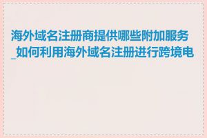 海外域名注册商提供哪些附加服务_如何利用海外域名注册进行跨境电商