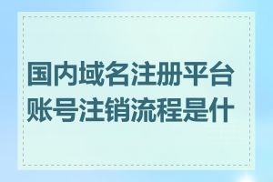 国内域名注册平台账号注销流程是什么