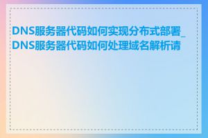 DNS服务器代码如何实现分布式部署_DNS服务器代码如何处理域名解析请求