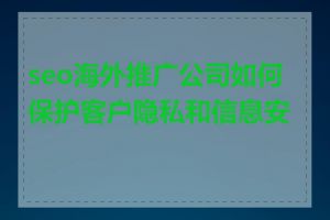 seo海外推广公司如何保护客户隐私和信息安全
