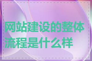 网站建设的整体流程是什么样的