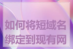 如何将短域名绑定到现有网站