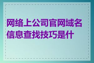 网络上公司官网域名信息查找技巧是什么