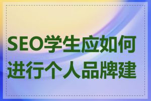 SEO学生应如何进行个人品牌建设