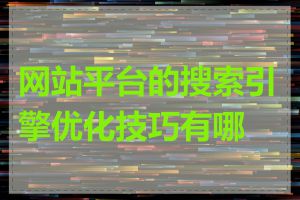 网站平台的搜索引擎优化技巧有哪些