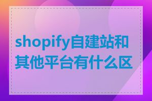shopify自建站和其他平台有什么区别