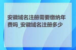 安徽域名注册需要缴纳年费吗_安徽域名注册多少钱
