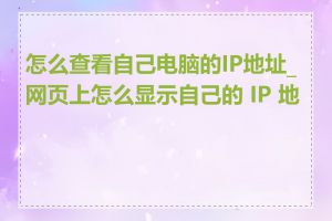 怎么查看自己电脑的IP地址_网页上怎么显示自己的 IP 地址