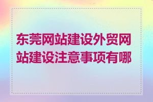 东莞网站建设外贸网站建设注意事项有哪些