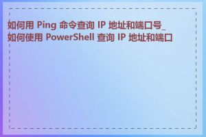 如何用 Ping 命令查询 IP 地址和端口号_如何使用 PowerShell 查询 IP 地址和端口号