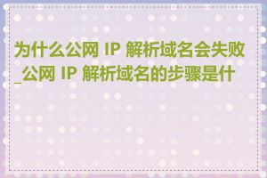 为什么公网 IP 解析域名会失败_公网 IP 解析域名的步骤是什么