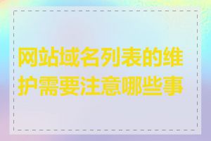 网站域名列表的维护需要注意哪些事项