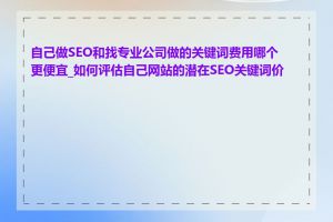 自己做SEO和找专业公司做的关键词费用哪个更便宜_如何评估自己网站的潜在SEO关键词价值