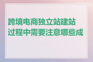 跨境电商独立站建站过程中需要注意哪些成本