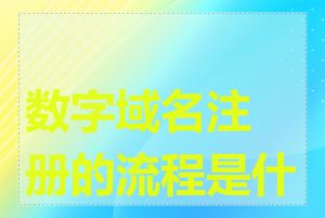 数字域名注册的流程是什么
