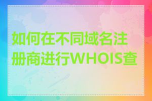 如何在不同域名注册商进行WHOIS查询