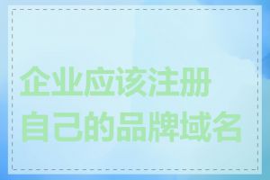 企业应该注册自己的品牌域名吗