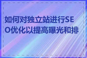如何对独立站进行SEO优化以提高曝光和排名