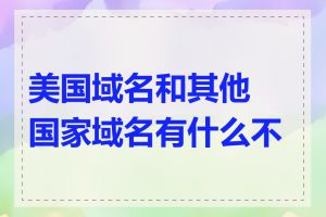 美国域名和其他国家域名有什么不同