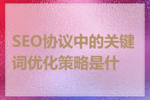 SEO协议中的关键词优化策略是什么