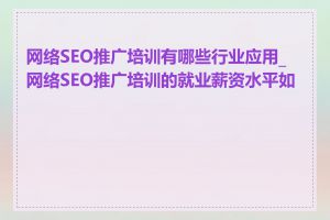 网络SEO推广培训有哪些行业应用_网络SEO推广培训的就业薪资水平如何