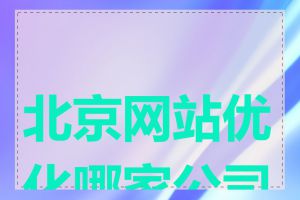 北京网站优化哪家公司好