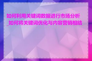 如何利用关键词数据进行市场分析_如何将关键词优化与内容营销相结合