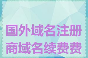 国外域名注册商域名续费费用